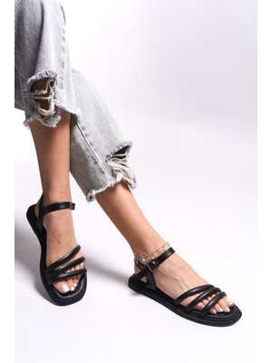 Riccon Kadın Sandalet Yumuşak Malzeme ile Konforlu Kullanım Siyah Renk