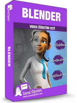 Sanal Öğretim Blender 4.1 Modelleme, Renklendirme, İskeletlendirme Video Ders Eğitim Seti
