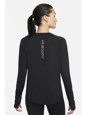 Nike Dri Fit Icon Clash Women's Long Sleeve Running Top Kadın Koşu Cepli Sweatshirt Siyah