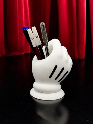 MegArt3D Mickey Mouse Eli Tasarımlı Kalemlik & Fırçalık Masaüstü ve Banyo Düzenleyici Çok Amaçlı Organizer