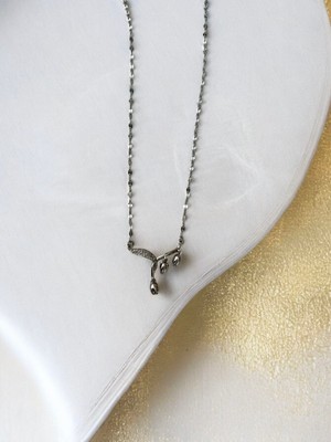 Mi Brillo Accessories Çelik Taşlı Lale Sallantılı Kolye