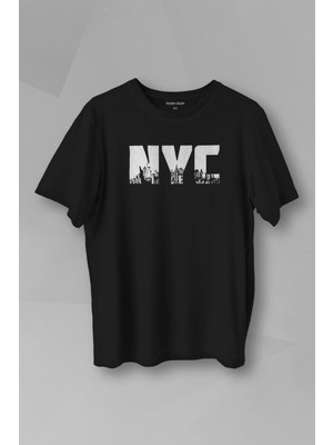 Kendim Seçtim Unisex T-Shirt Nyc New York City Siyah Baskılı Tişört