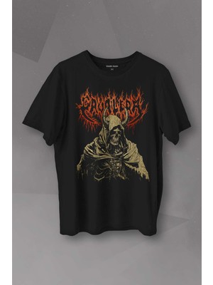 Kendim Seçtim Siyah Unisex T-Shirt Cavalera Metal Music Sepultra Guitar Drum Rock Sepultura Gitar Baskılı Tişört