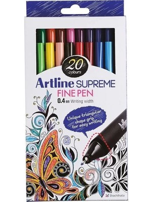 Artline EPFS-200 Supreme Fineliner Keçe Uçlu Kalem 0.4mm 20 Renk
