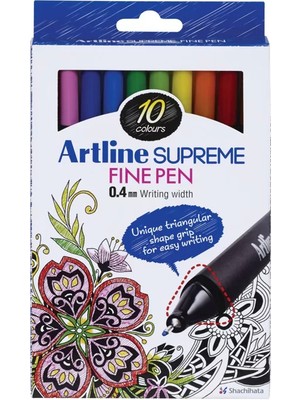 Artline EPFS-200 Supreme Fineliner Keçe Uçlu Kalem 0.4mm 10 Renk