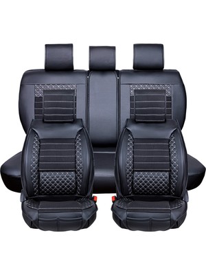 Startcar 
Honda Legend Uyumlu Deri Oto Koltuk Kılıfı Ön Arka Set Siyah Beyaz Atlas Model Sc