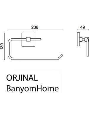 Çelik Banyo KU10-060.4 Mat Siyah Paslanmaz Pirinç Kumru Açık Kağıt Havluluk