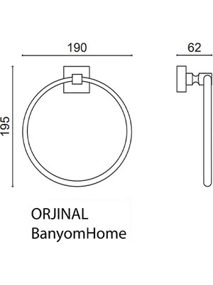 Çelik Banyo KU10-062.4 Mat Siyah Paslanmaz Pirinç Kumru Yuvarlak Havluluk