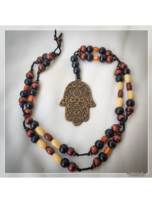 Z Jewelry Art Shaıma - El Yapımı Etnik Otantik Bohem Kadın Erkek Hamse Kolye
