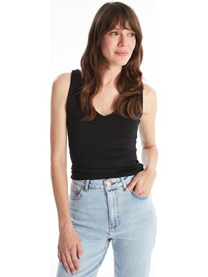 LC Waikiki Lcw Vision Kadın V Yaka Düz Atlet