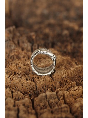 Clariss Yaprak Model Kartal Detaylı Ayarlanabilir Erkek Yüzük