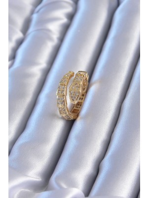 Clariss Vıp Seri Gold Renk Yılan Model Kadın Yüzük
