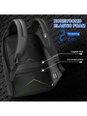 Tushuangjue Siyah Tigernu T-B3599 USB Mochilas Su Geçirmez Açık Seyahat Sırt Çantaları Mochilas Para Hombre Dizüstü Sırt Çantaları Erkek Moda Sırt Çantaları (Yurt Dışından)