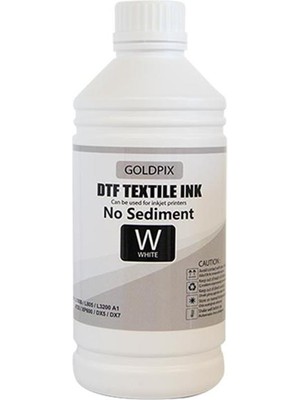 Goldpix Tortusuz Beyaz Dtf Mürekkebi No Sediment White 1 Litre