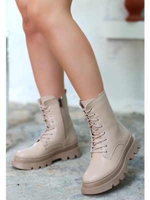 Shemard Orge Nude Cilt Bağcıklı Bot