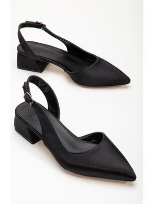 Shemard Ossie Siyah Saten Kadın Topuklu Ayakkabı
