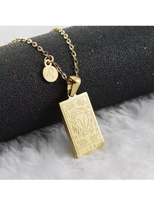 Nida Jewelry 925 Ayar 925 Ayar Gümüş Aslan Burcu Tarot Kolye Altın