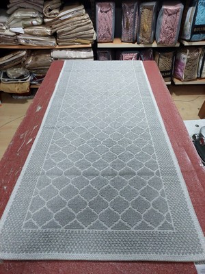 Pamuklu Bukle Lüks Kilim, Yolluk (80X300)-GRI