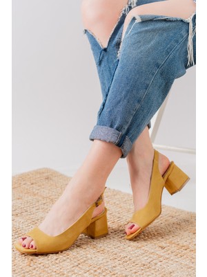 Shemard Eriola Hardal  Detaylı Alçak Topuklu Kadın Ayakkabı