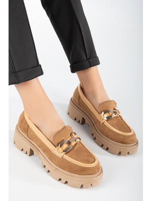 Shemard Dolwen Fuşya Taş Detaylı Kadın Ortopedik Düz Babet