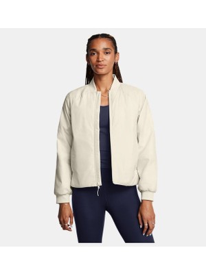 Under Armour Kadın Ua Unsoppable Yalıtımlı Bomber Mont L Midi Beyaz Düz Kesim  1388908-110