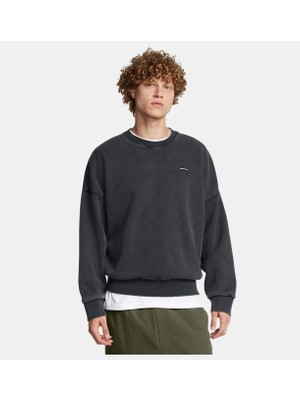Erkek Ua Icon Heavyweight Fleece Wash Oversized Bisiklet Yaka Sweatshirt 1386553-001