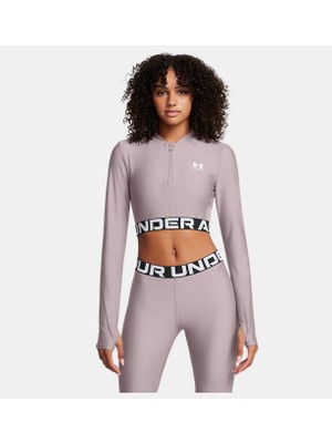 Under Armour Kadın Ua Heatgear Rib 1/4 Fermuarlı Uzun Kollu Tişört 1388692-015