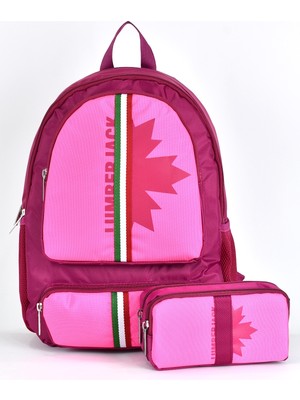 Lumberjack Çok Gözlü Unisex 2'li Okul Çantası Seti Okul Çantası ve Kalemlik LMCAN24012-14