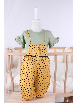 Baby Hola Puantiyeli Askılı Tulum Bluz Kız Bebek Çocuk Yazlık Takım 831