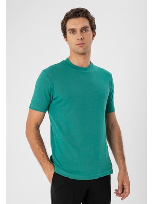 Antioch Ördek Yeşili Bisiklet Yaka Slim Fit T-Shirt