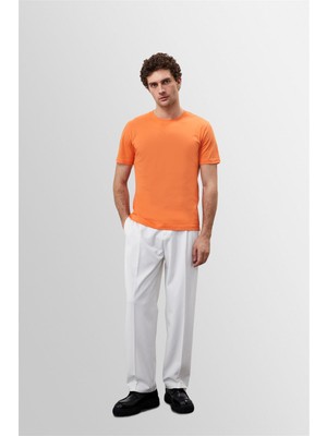 Antioch Oranj Bisiklet Yaka Basic T-Shirt