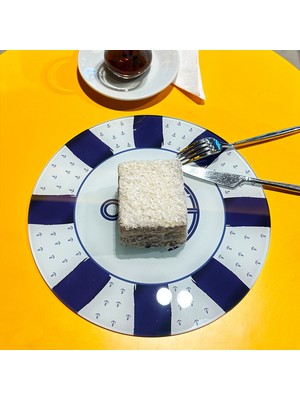 Decorita Cam Tabak - Kahvaltı Tabağı - Pasta Tabağı | Mavi Konsept | ÇAP25CM