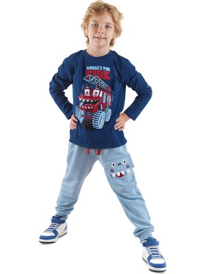 Denokids Canavar Itfaiye Erkek Çocuk T-Shirt Pantolon Takım