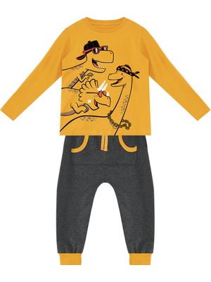 Denokids Cool Dinolar Erkek Çocuk T-Shirt Pantolon Takım