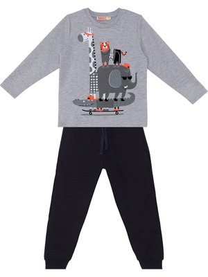 Denokids Animals Team erkek Çocuk T-Shirt Pantolon Takım