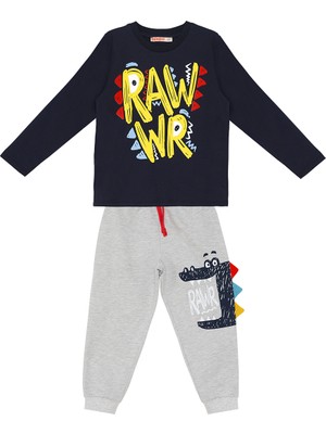 Denokids Rawr Erkek Çocuk T-Shirt Pantolon Takım