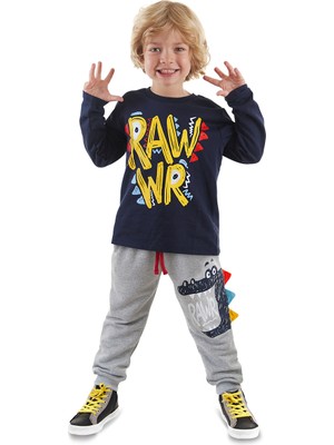 Denokids Rawr Erkek Çocuk T-Shirt Pantolon Takım