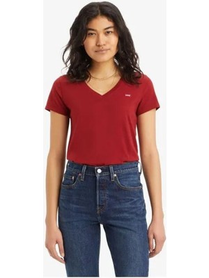 Levi'S Kadın V Yaka Bordo T-Shirt - A3170-0026