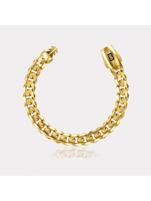 Atasay Monaco Chain Sarı Altın Bileklik - 8 mm