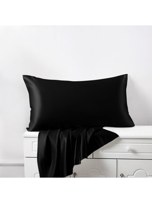 Venera  Saf Ipek Yastık Kılıfı -Noir