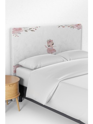 Talia Home Prensesli Balerin Kız Desenli Çocuk Yatak Baza Başlık Kılıfı TLABK-275