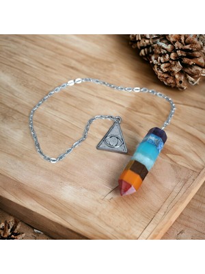 Mga Doğaltaş Taş Pondül Sarkaç - Ametist Kaplan Gözü Lapis Aventurin Jasper Akik Akuamarin 7 Çakra Sarkaç - Yeni