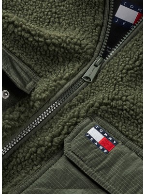 Tommy Jeans Standart Haki Kadın Ceket Tjw Crp Teddy Mıx Clrblk Jacket