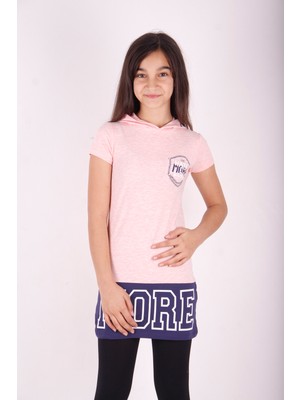 Toontoy Club Toontoy Kız Çocuk Kapüşonlu Baskılı Tişört