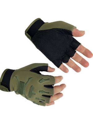 Single Sword Yarım Parmak Taktik Eldiven - Bisiklet Motosiklet Eldiveni
