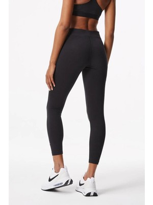 Nike Sportswear Essentials Mid Rise 7/8 Leggings Black Pamuklu Kadın Spor Tayt Siyah