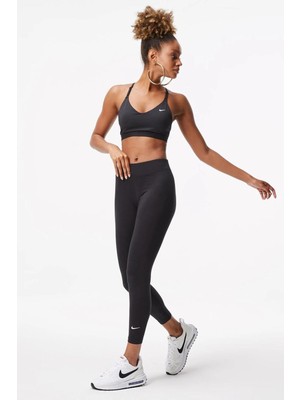 Nike Sportswear Essentials Mid Rise 7/8 Leggings Black Pamuklu Kadın Spor Tayt Siyah