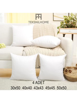 Teksnil Home | 4 Adet Kırlent Iç Yasıtk | Boncuk Silikon | 5 Ebat | Premıum | Koltuk Dekor Yastığı 40x40