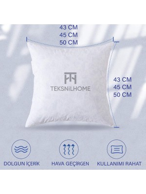 Teksnil Home | 4 Adet Kırlent Iç Yasıtk | Boncuk Silikon | 5 Ebat | Premıum | Koltuk Dekor Yastığı 45x45