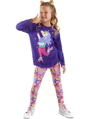 Mshb&G Patenli Unicorn Kız Çocuk Tunik Tayt Takım